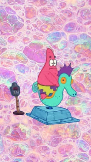 Patrick Arcade Seahorse Ride Aesthetic Wallpaper