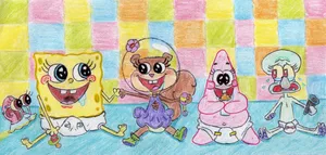 Patrick Spongebob Characters Aesthetic Wallpaper