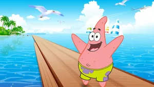Patrick Star In The Beach Wallpaper