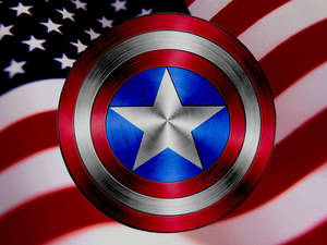 Patriotic Captain America Shield Wallpaper