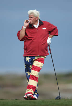 Patriotic Golfer Smoking Cigar Wallpaper