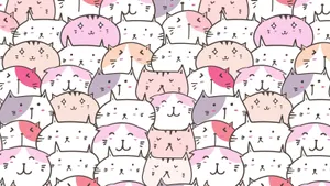 Patternof Adorable Cartoon Cats Wallpaper