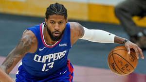 Paul George Blue Clippers Jersey Wallpaper