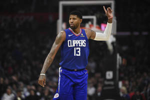 Paul George Blue One Point Gesture Wallpaper