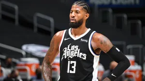 Paul George Brings The Heat With The La Clippers Wallpaper