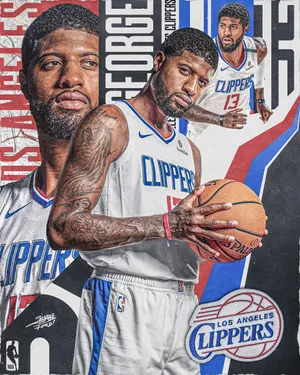 Paul George Clippers Collage Wallpaper