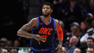 Paul George Neon Orange Okc Logo Wallpaper