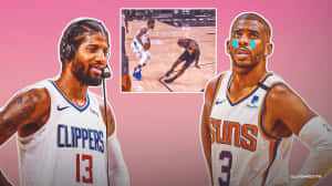 Paul George Of The Los Angeles Clippers Dribbles The Ball. Wallpaper