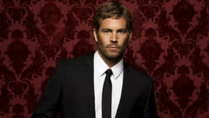 Paul Walker Demonstrating Classic Elegance In A Men's Suit Wallpaper