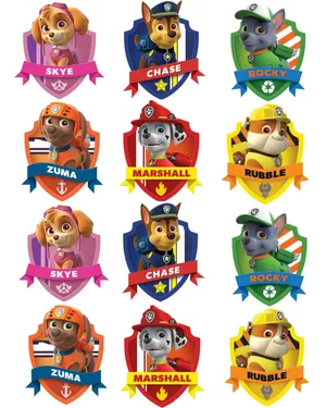 Paw Patrol Character Badges Wallpaper