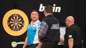 Pdc Grand Slam Darts: Gerwyn Price Vs Gary Anderson Showdown. Sounds Of Determination And Sportsmanship. Wallpaper