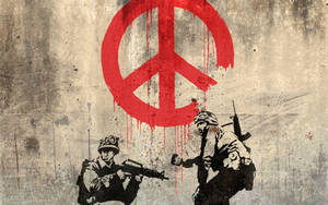 Peace Symbol And Soldiers Art Wallpaper