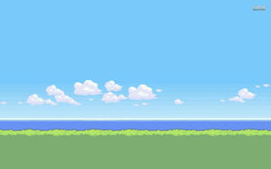 Peaceful Beach 8 Bit Wallpaper