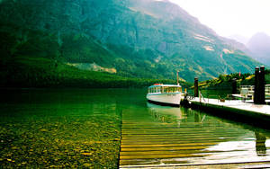 Peaceful Fjord Mountain By The River Wallpaper