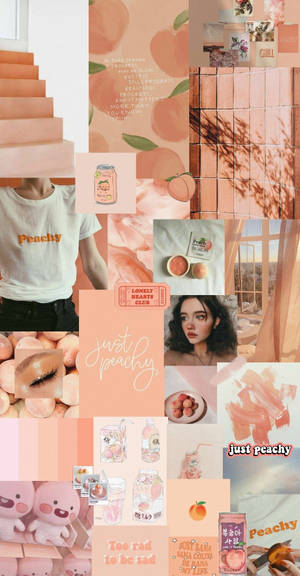 Peach Aesthetic With Gradient Stairs Wallpaper