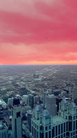 Peach Pink Skies New York City Iphone X Wallpaper