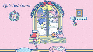 Peeking Little Twin Stars Wallpaper