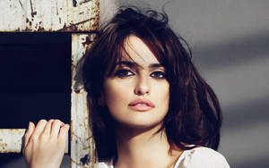 Penelope Cruz Leaning On Metal Wallpaper