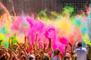 People At The Colorful Festival Wallpaper