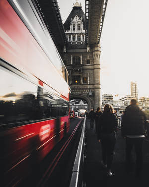 People In Tower Bridge London Wallpaper