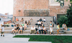 People Sitting At The High Line Wallpaper