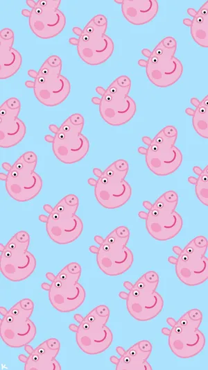 Peppa Pig Phone Heads Wallpaper Wallpaper