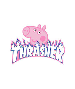 Peppa Pig Rocking Her Thrasher Swag. Wallpaper