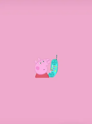 Peppa Pig Uses Her Phone Wallpaper