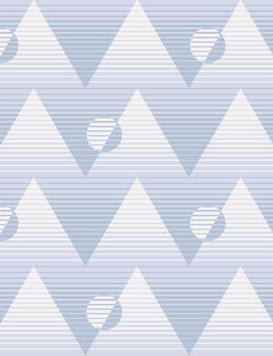 Periwinkle Mountain Sun Pattern Wallpaper