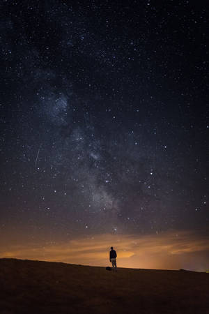 Person Starry Sky Wallpaper