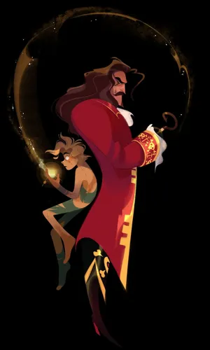 Peter Pan Captain Hook Illustration Wallpaper
