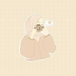 Pfp Aesthetic Muslim Girl With Camera Wallpaper