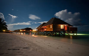 Philippines Beach On A Starry Night Wallpaper