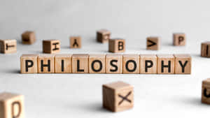 Philosophy Concept Wooden Blocks Wallpaper