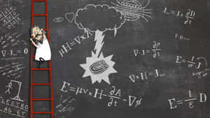 Physics Equations Chalkboard Ladder Wallpaper