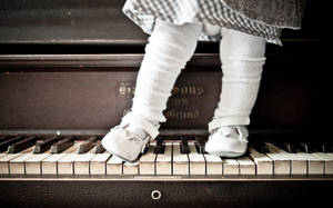 Piano Baby Girl Ballerina Shoes Wallpaper
