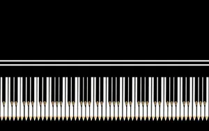 Piano Keyboard Pencil Art Wallpaper
