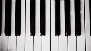 Piano Keyboard Top View Wallpaper