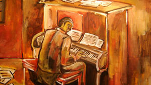 Piano Playing Scott Joplin Expressionism Wallpaper