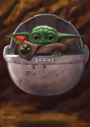 Picture Enjoy The Love, Peace And Positive Vibes Of Baby Yoda Aesthetic Wallpaper