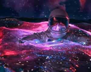 Picture Of An Amazing Astronaut Floating In Space Wallpaper