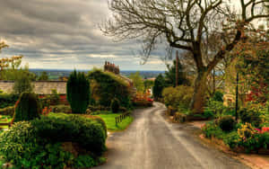 Picturesque English Village Wallpaper