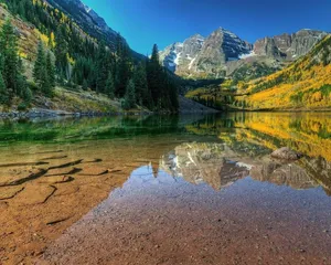 Picturesque Maroon Bells Colorado Desktop Wallpaper