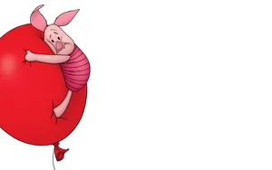 Piglet Red Balloon Wallpaper