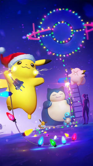 Pikachu Iphone Holiday Background Wallpaper