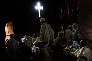 Pilgrims In New Jerusalem In Lalibela Wallpaper