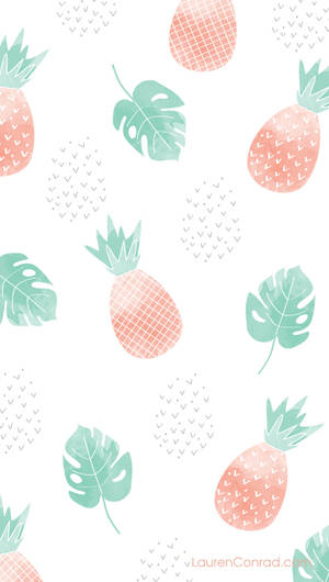 Pineapple And Leaves Cute Iphone Wallpaper