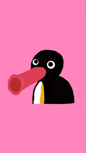 Pingu Minimalist Drawing Wallpaper
