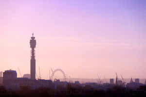 Pink Aesthetic Bt Tower Desktop Wallpaper