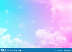 Pink And Blue Clouds With White Wallpaper